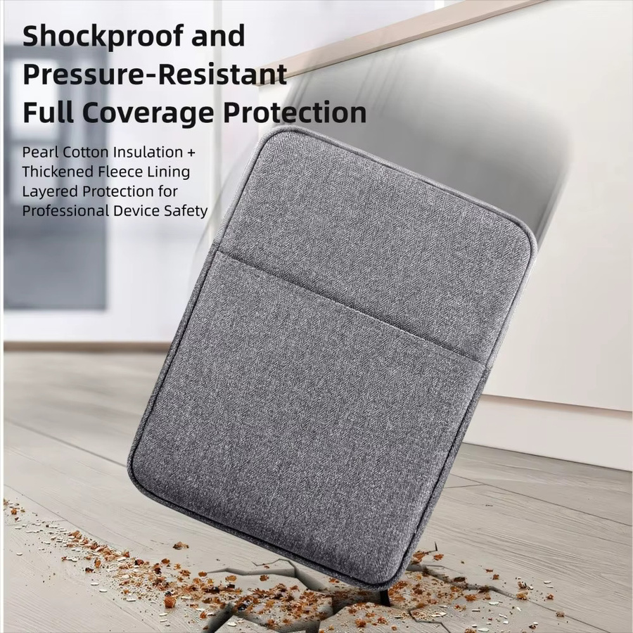 Tablet-Hülle Tasche mit Schultergurt und Griff für 9-13,3 Zoll Tablets, Grau, passend für Samsung und Kindle - Bild 3