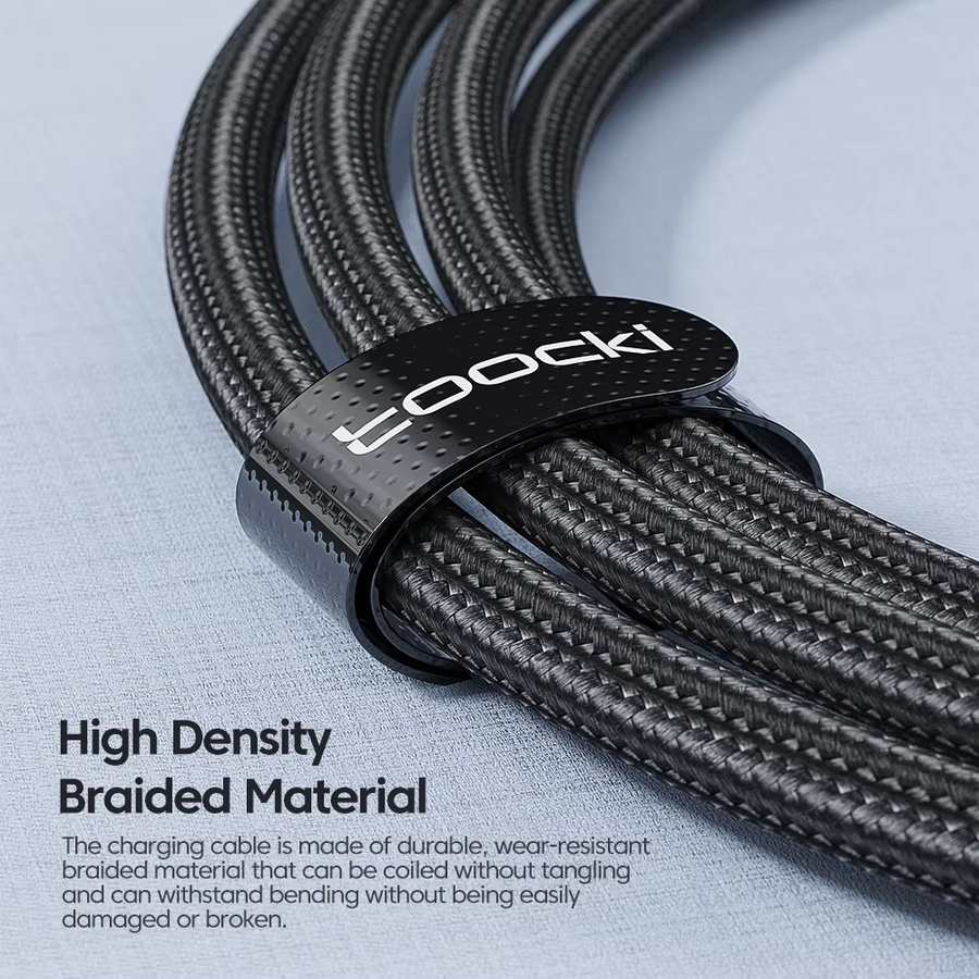 Toocki USB-A auf USB-C Schnellladekabel 100W/6A PD in Schwarz, Länge: 2 m - Bild 4
