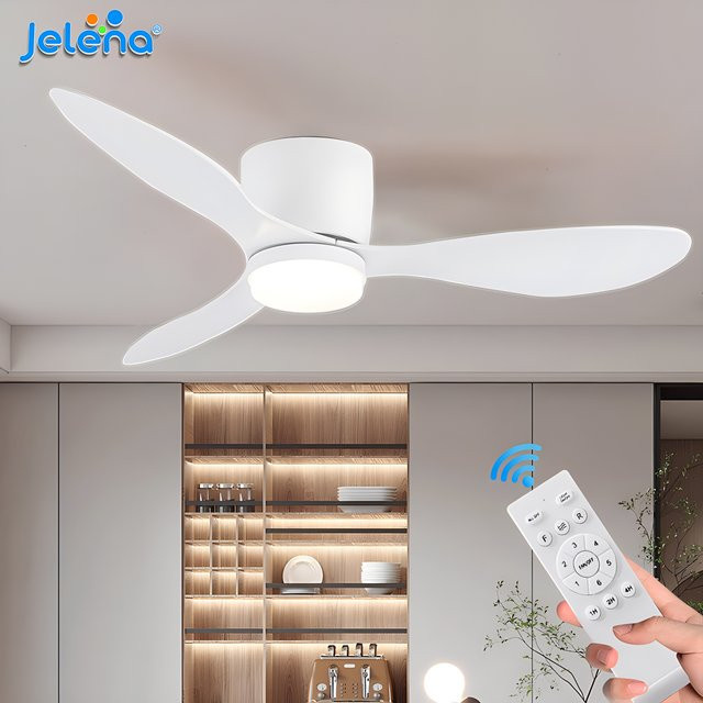 Jelena Deckenventilator mit integriertem LED-Licht und Fernbedienung, 52 Zoll, Schwarz - Bild 1