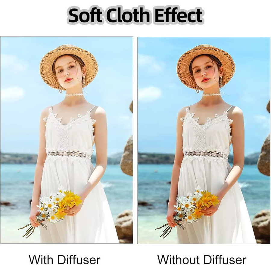 EXSKOF Faltbarer Blitzdiffusor in Weiß, professionelle Mini-Softbox für Canon und Nikon, Durchmesser: 20 cm - Bild 4