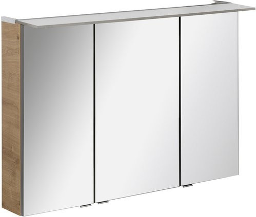 Fackelmann Spiegelschrank b.perfekt in Asteiche mit Softclose-Türen, LED-Beleuchtung und Rasierfach, B/H/T: 100 x 69 x 23,1 cm - Bild 2