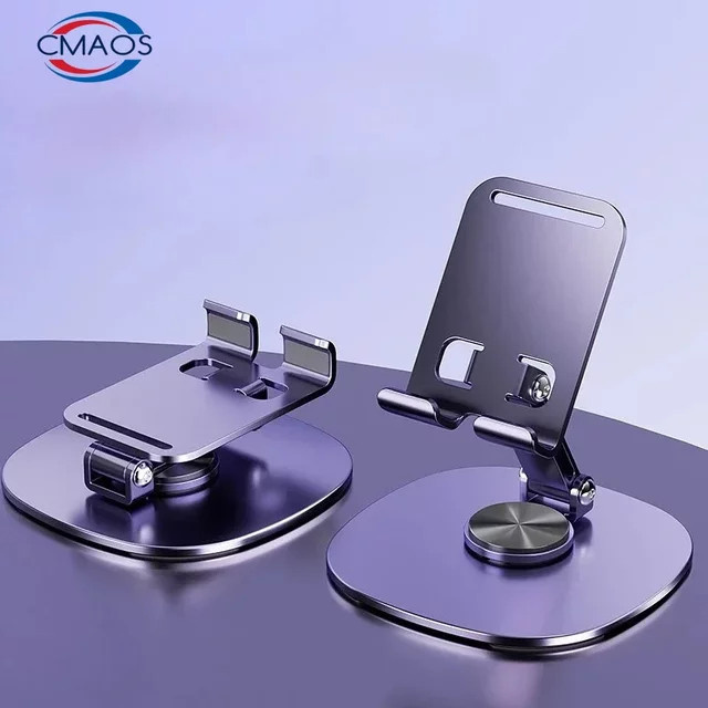 Cmaos Universeller 360 Grad Drehbarer Aluminium Tablet und Handyhalter in Silber und Grau - Bild 1