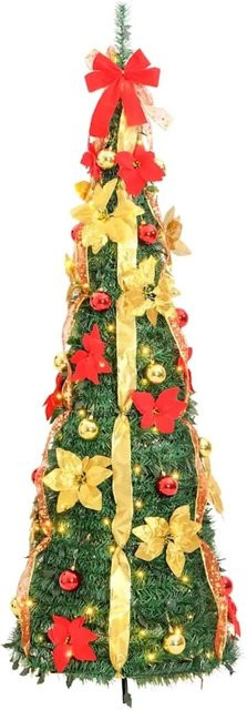 vidaXL Künstlicher Weihnachtsbaum Grün mit 50 LEDs, Höhe: 120 cm - Bild 1