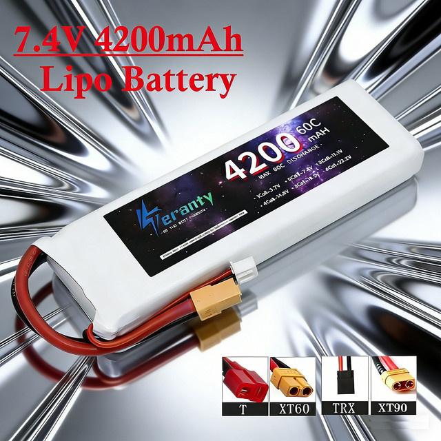 Teranty LiPo-Akku 7,4 V 4200 mAh 60C mit XT60 und TRX-Stecker für RC-Modelle - Bild 1