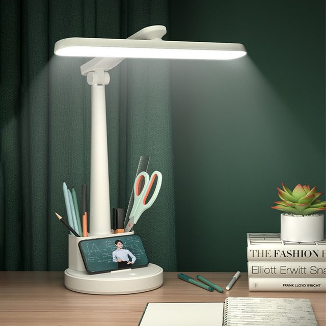 Lyfs LED Tischlampe weiß, wiederaufladbare faltbare Schreibtischlampe mit Augenschutz und Touch-Bedienung für Kinder und Studenten - Bild 1