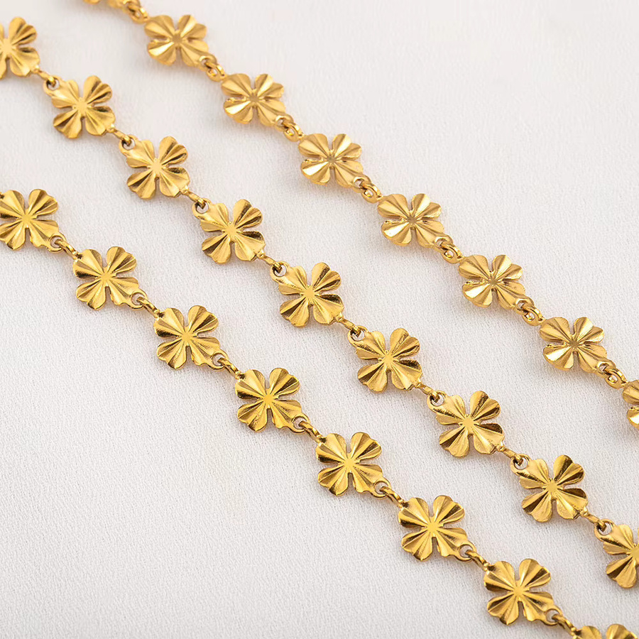 MINGXUAN Blumenkette Edelstahl, Gold, 0,5 Meter bis 1 Meter - Bild 2