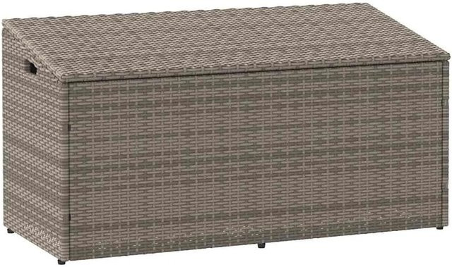 vidaXL Garten-Aufbewahrungsbox aus Poly-Rattan und Metall in Grau, B/T/H: 110 x 50 x 58 cm - Bild 1