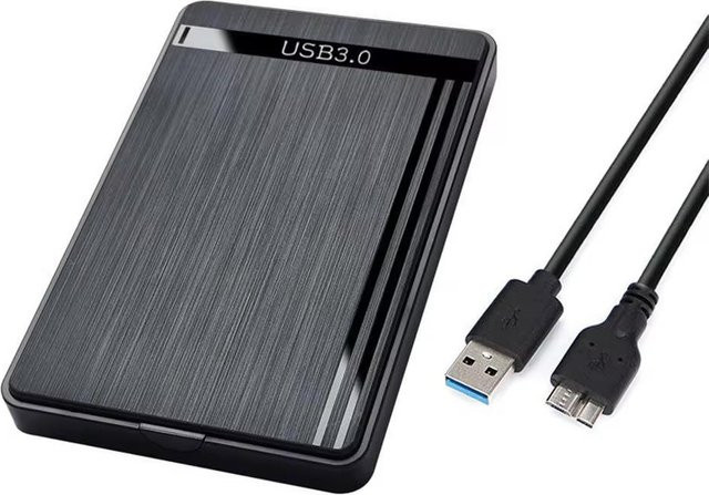 YJMP Electronic externes 2,5-Zoll-Festplattengehäuse SATA auf USB 3.0 für SSD und HDD, 6 Gbit/s, Farbe: Grau - Bild 1