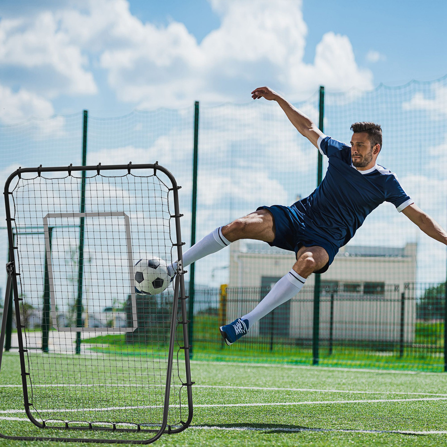 HOMCOM Fußball Rebounder, Schwarz, Metall - Bild 2