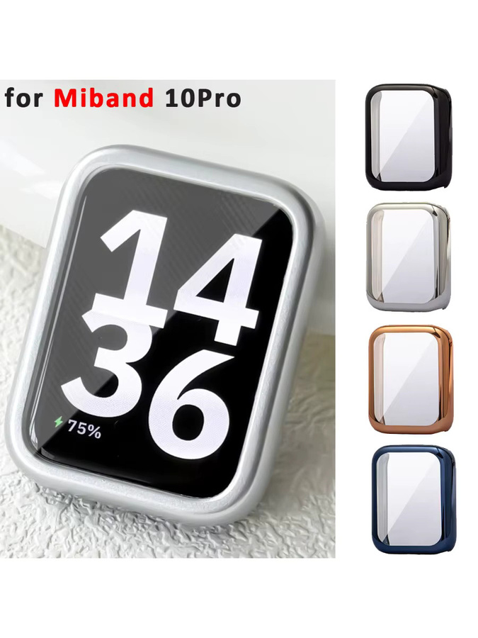 CAOWTAN Smartwatch-Zubehör, TPU-Hülle für Xiaomi Miband 10Pro, Silikon, Schwarz, transparent, Unisex - Bild 4