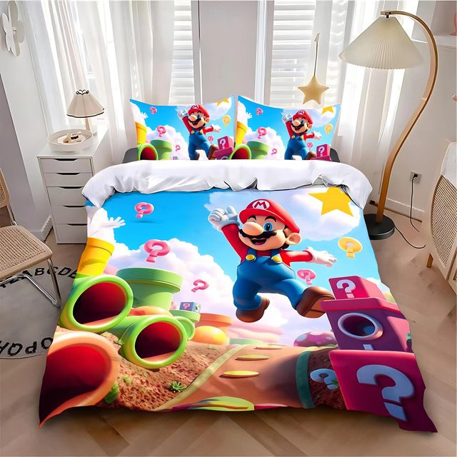 Bettwäsche Set Mario mit Bettbezug und Kissenbezug, Mehrfarbig, B/H: 264 x 228 cm - Bild 1