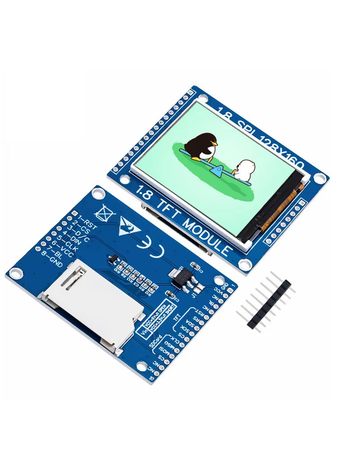Baishundianzi 1,8 Zoll Serielles SPI TFT LCD Modul Display mit PCB-Adapter, 128 x 160 Pixel, Blau, kompatibel mit LCD1602 für Arduino - Bild 3