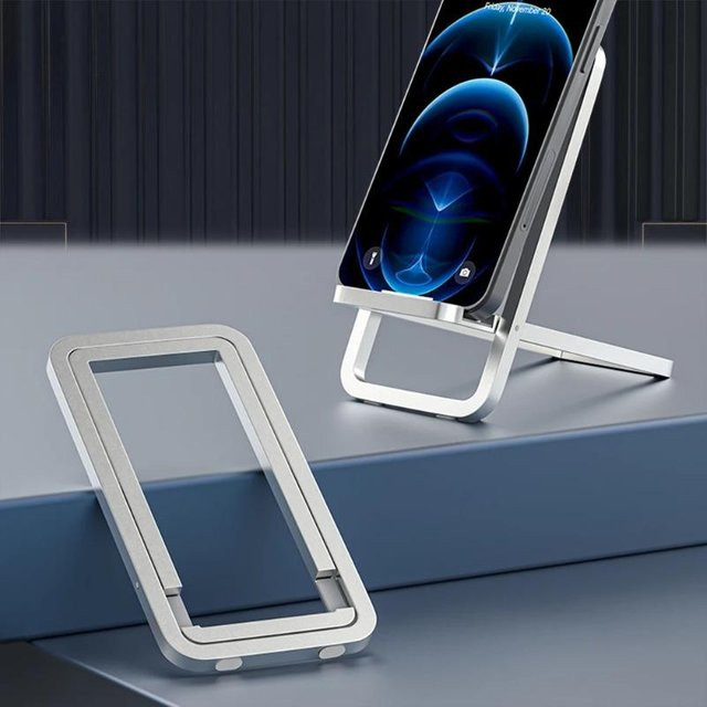 Universeller Smartphone-Ständer und Tablet-Halter aus Legierung in Silber für den Schreibtisch - Bild 1