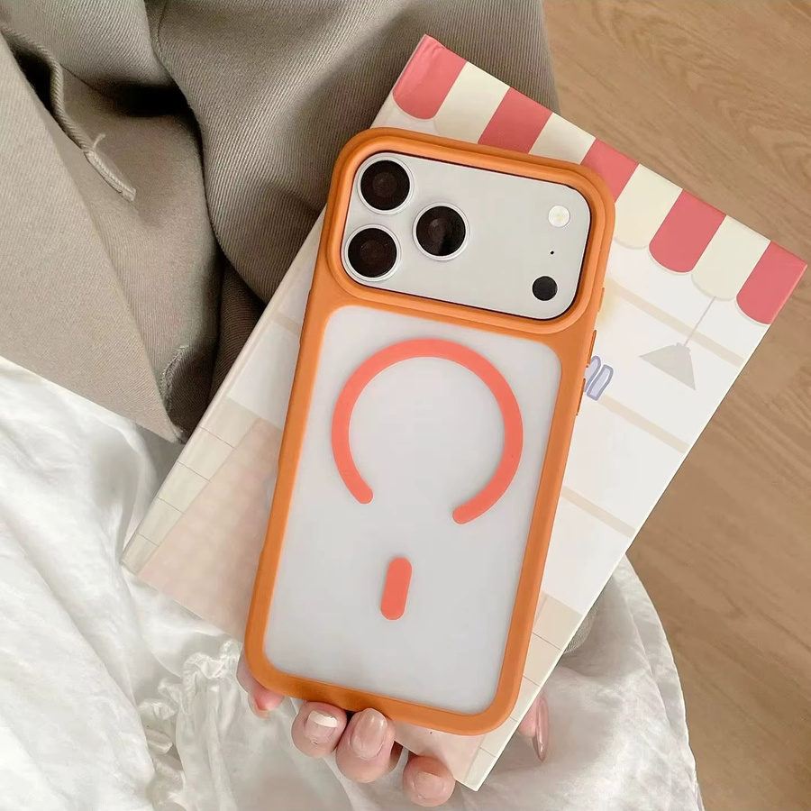 Matte MagSafe Handyhülle von NYFundas für iPhone in Transparent oder Orange - Bild 2