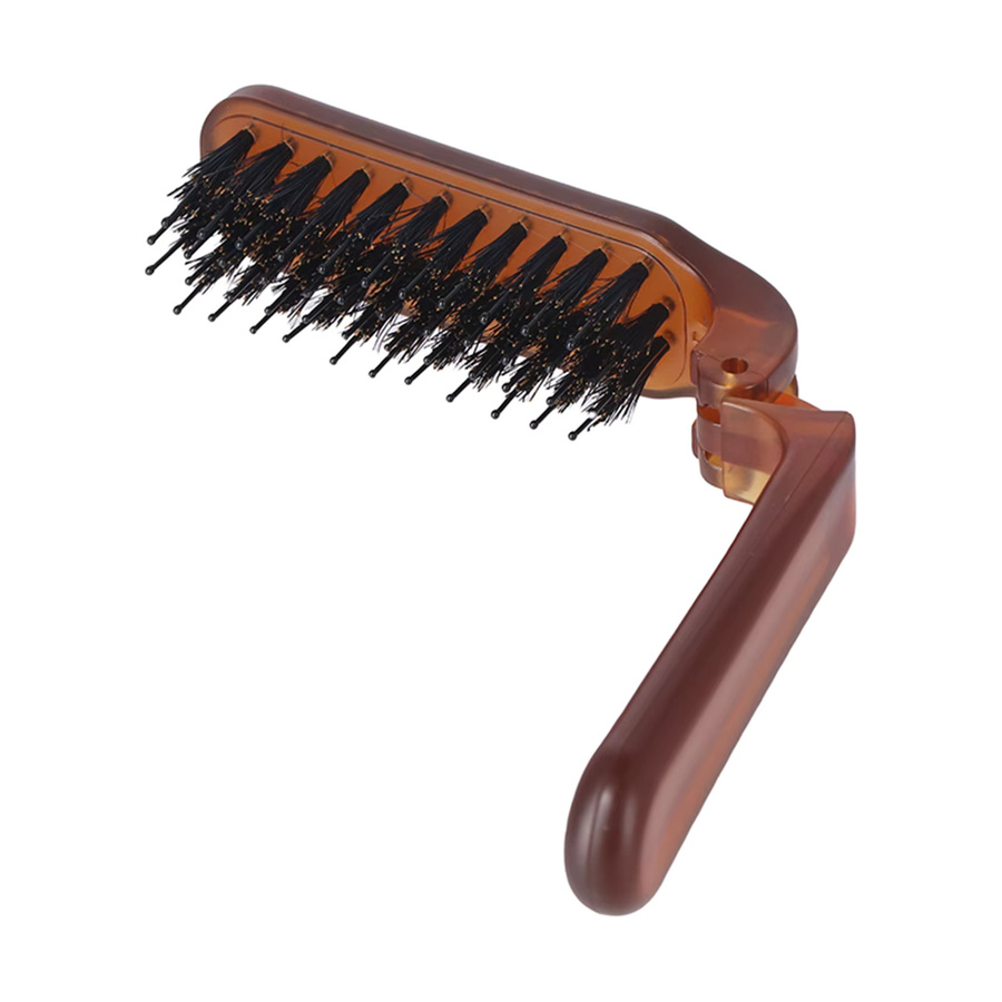 Haarbürste mit Wildschweinborsten, faltbar, Bernstein, Unisex - Bild 5