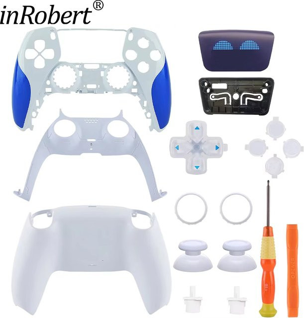 inRobert Ersatz-Gamepad Gehäuse Set für PS5 Controller Standardversion mit Touchpad und Vorder- und Rückabdeckung in Blau BDM-010/020/030/040/050 - Bild 1