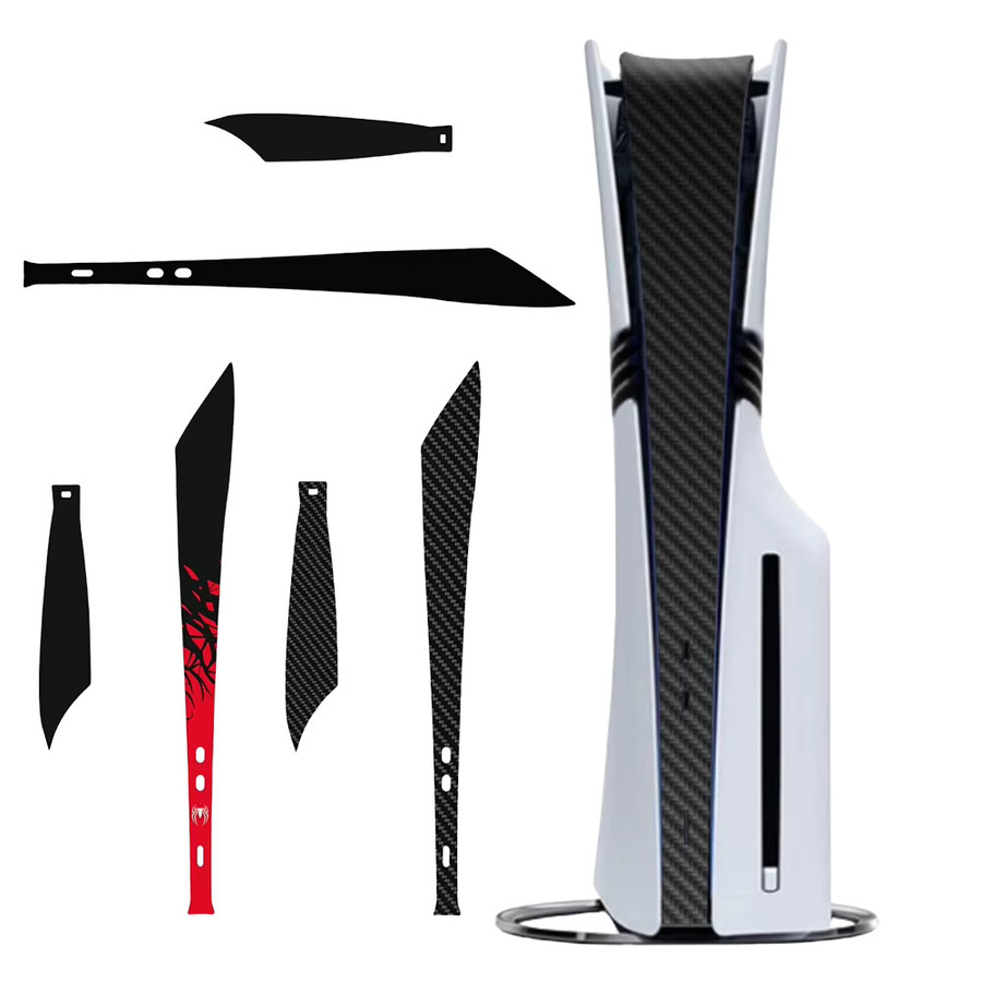 Kratzfester Skin für PS5 Pro in Schwarz und Multicolour aus PVC-Vinyl als Staubschutz und Schutzaufkleber - Bild 1