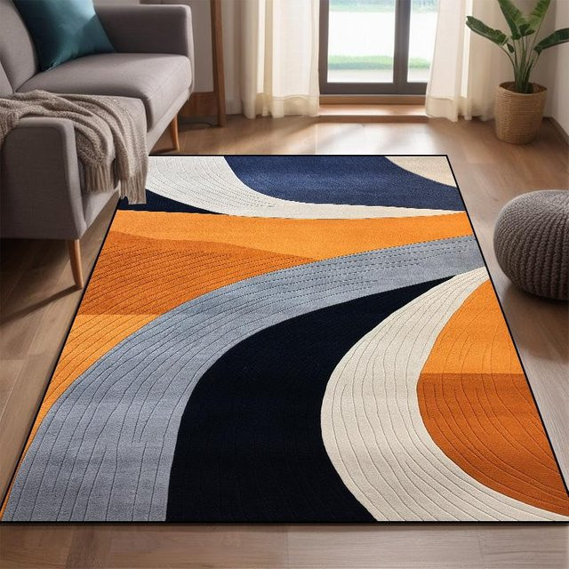 Moderner Teppich im nordischen Stil mit geometrischem Design, waschbar und rutschfest, Mehrfarbig, B: 280 cm, T: 180 cm - Bild 1