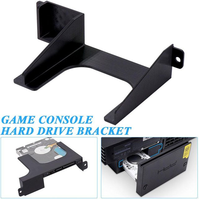 SATA Netzwerk Adapter Halterung für PS2 Fat Spielkonsole, 2,5 Zoll HDD und SSD Ständer, Schwarz - Bild 1