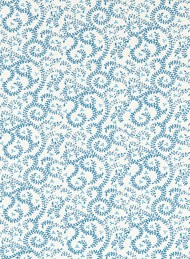 Clarke & Clarke Tapete Buta in Blau mit botanischem Paisley-Muster aus Vlies - Bild 1