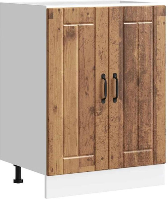 Spülenunterschrank Lucca von vidaxl in Braun mit Altholz-Optik im Landhausstil aus Holzwerkstoff mit Drehtüren - Bild 1