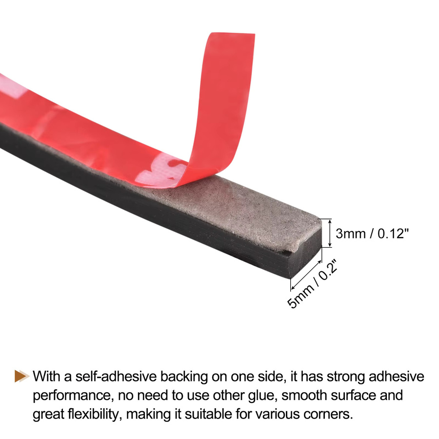 UXCELL EPDM-Gummiplatten selbstklebend in Schwarz für DIY-Dichtungen und Versiegelungen - Bild 3