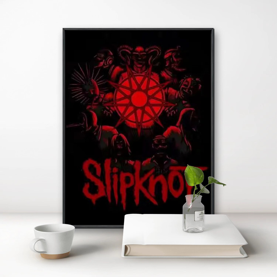 Potdemiel Slipknot Band 5D DIY Diamant-Gemälde Retro Rock Motiv als runde Wanddekoration für Wohnzimmer und Schlafzimmer B: 30 cm, H: 40 cm - Bild 2