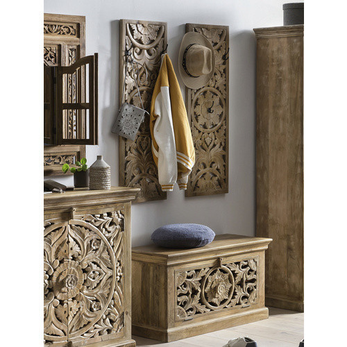 SIT Garderobenpaneel LAKADEE aus Mangoholz mit 4 Haken, braun, H x B x T: 110 x 35 x 8 cm - Bild 3
