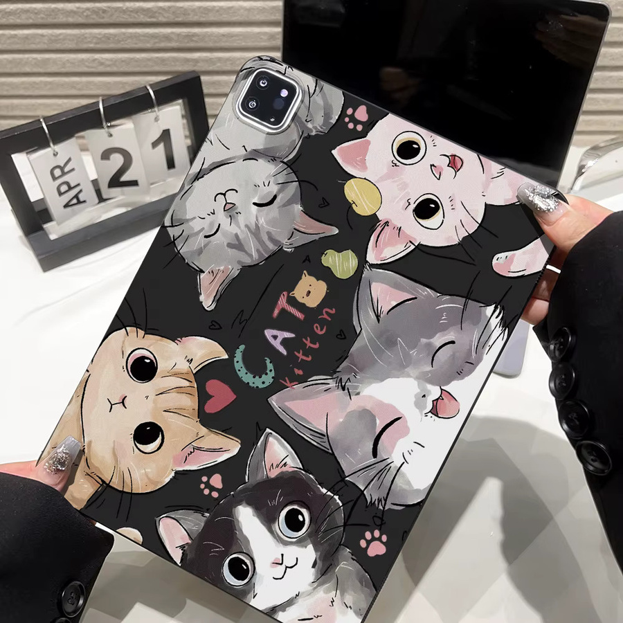 Mattierte Tablet-Hülle für Samsung Galaxy Tab S7 Plus S8 S9 S10 S11 Ultra A7 A8 A9 mit Katzen-Design als ästhetisches Cover - Bild 4