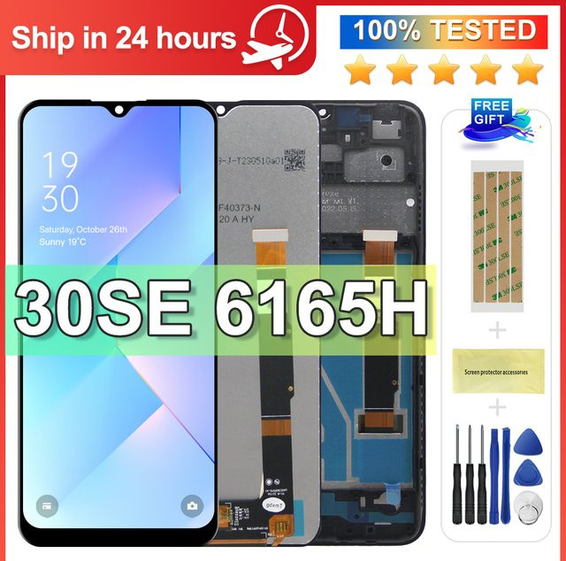 TCL 30 SE LCD Touch Display Screen Digitizer mit Rahmen Ersatzteil in Schwarz für TCL 30SE 6165H 6156H1 - Bild 1