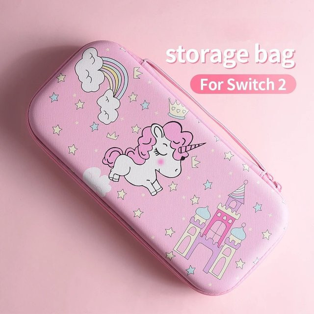Kratzfeste Leder-Tragetasche für Nintendo Switch 2 in Pink - Bild 1