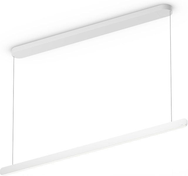 Occhio Mito linear volo 140 up LED-Pendelleuchte in Weiß matt mit Occhio air Modul und x-tra warm LED (2200K - 3500K) für die Tischbeleuchtung, höhenverstellbar von 65 bis 165 cm - Bild 1