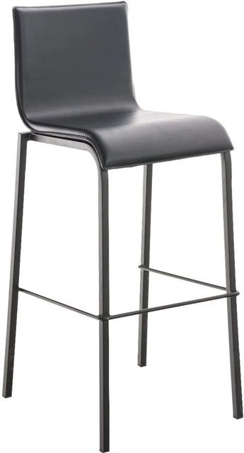DELUKE Barhocker KELAN Barstuhl aus Kunstleder in Schwarz mit Lehne, B/T/H: 43 x 51 x 103 cm - Bild 1