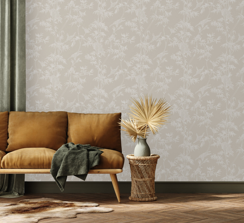 Tenue de Ville Wandtapete Ylang Ylang in Beige mit floralem und botanischem Design - Bild 1
