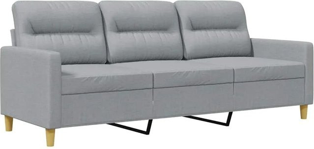 vidaXL 3-Sitzer-Sofa Modern in Hellgrau mit Stoffbezug und Metallrahmen - Bild 1