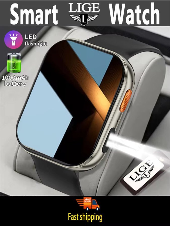 LIGE AMOLED Smartwatch mit 2,04 Zoll Display, Bluetooth Telefonie, IP68 Wasserdicht, Schwarz, für Android und iOS kompatibel - Bild 7