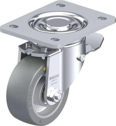 Blickle Lenkrolle LH-ALTH 101K-3-ST-AS mit Feststeller in Silber und Grau, Rad-Durchmesser: 100 mm, Tragfähigkeit: 420 kg - Bild 1