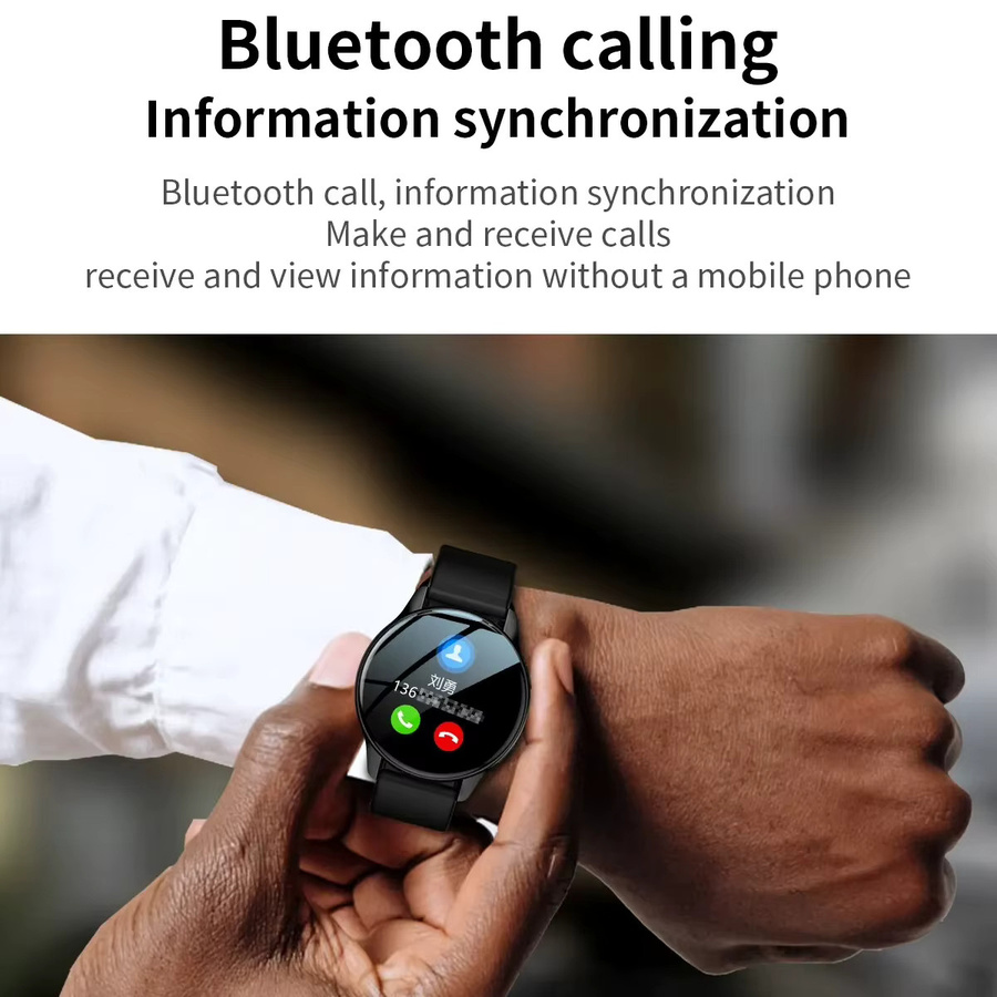 LIGE Smartwatch mit 1,28 Zoll AMOLED Bildschirm, Bluetooth Telefonie und Sport Fitness Funktionen, Weiß - Bild 2