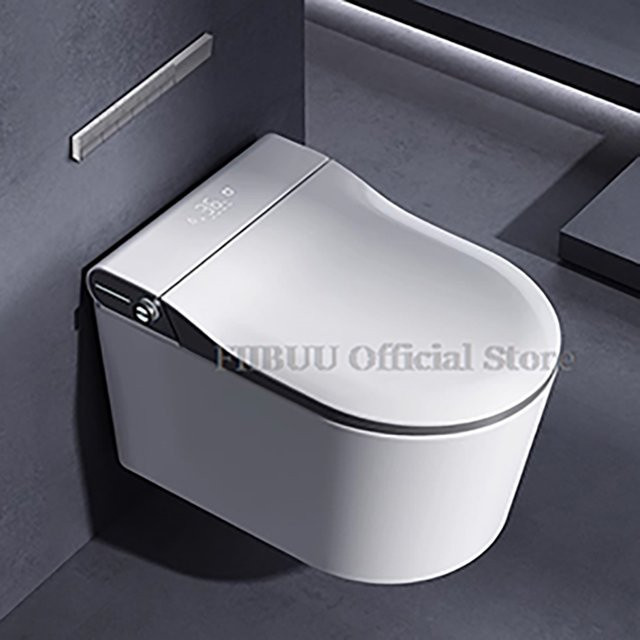 Slofy Wandhängendes Intelligentes Bidet-WC mit Warmwasserfunktion, Digitaldisplay und beheizbarem Sitz in Weiß - Bild 1