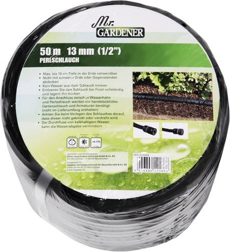 Mr. GARDENER Perlschlauch Soaker Schwarz 1/2 Zoll Länge: 50 m - Bild 1
