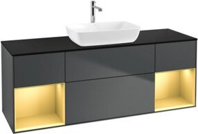 V&B Waschtischunterschrank Finion in Platinbraun matt lackiert, Breite: 160 cm, Tiefe: 50,1 cm, Höhe: 50,1 cm - Bild 1
