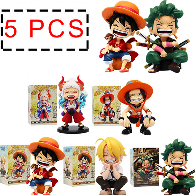 Bandai One Piece Luffy, Solon, Sanji Q-Version sitzende Figuren-Modelle - Bild 1