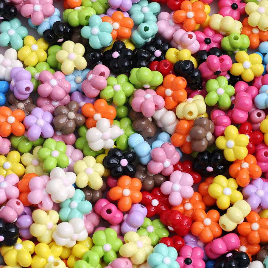 NASSBORO Charms, Blumen-Dekorationsperlen, 15 mm, Frühlingsfarben - Bild 5