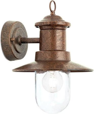 Orion Leuchten Außen Wandleuchte im Industriestil, Farbe Braun, B/H: 22 x 32 cm, E27, IP44