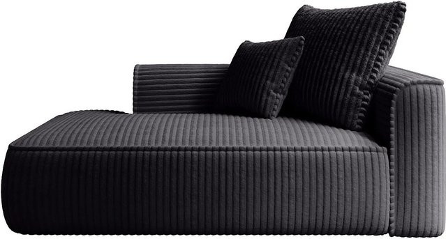 Vente-unique Recamiere Pineta ohne Schlaffunktion in Schwarz mit 180 cm Breite - Bild 1
