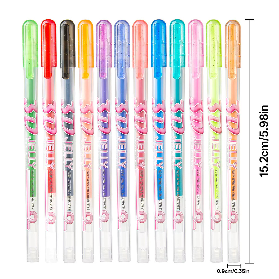 SHANDS 3D Jelly Stifte mit 1,0 mm Stiftspitze und farbiger Tinte, Multicolor, ideal zum Zeichnen, Schreiben und Journaling für Schule und Büro - Bild 4