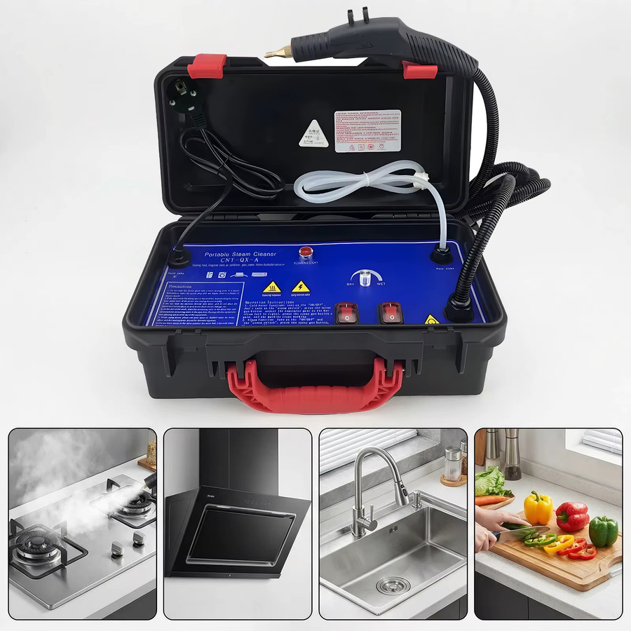 Podofo Tragbarer Dampfreiniger 3000W in Schwarz mit 120 Grad Hochtemperatur-Sterilisation und 3m Schlauch - Bild 2