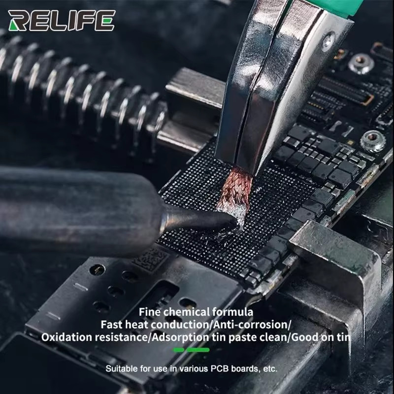 Relife Entlötgeflecht zum Zinnentfernen für BGA Lötreparaturen, Breite: 1,5 mm bis 3,5 mm, Länge: 2 m - Bild 2