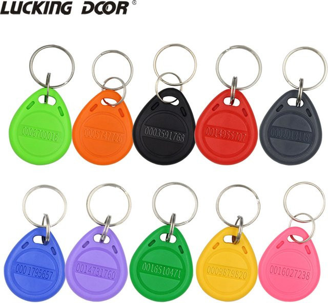 10er Set LUCKING DOOR RFID Schlüsselanhänger TK4100 125 kHz Access Control Keyfob in Grün - Bild 1