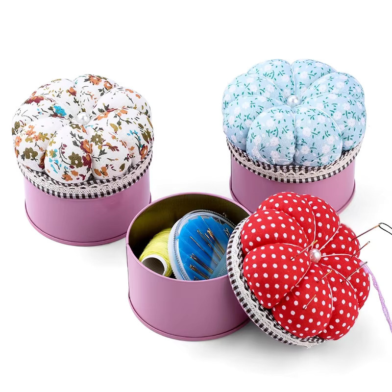 DUCRYSTAL Nadelkissen für Handarbeit in Grün und Multicolour, Ballförmiger Stecknadelhalter für Nähtechnik - Bild 3
